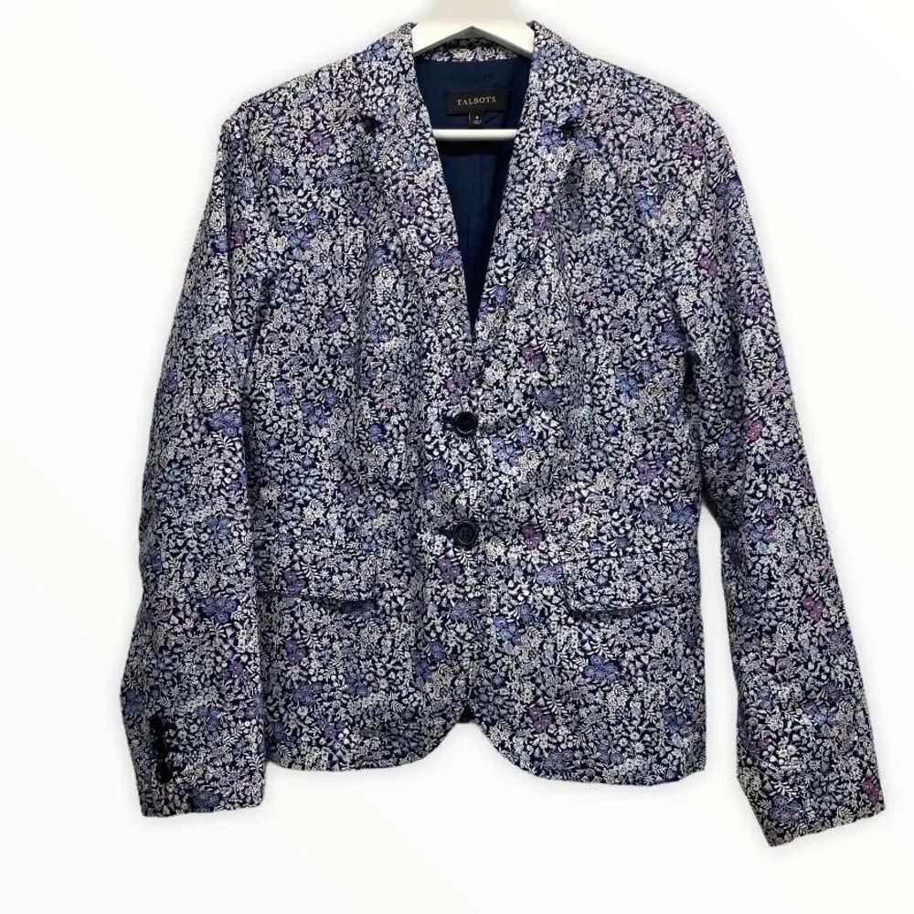 Talbots Women's Floral Cotton Blazer size 8